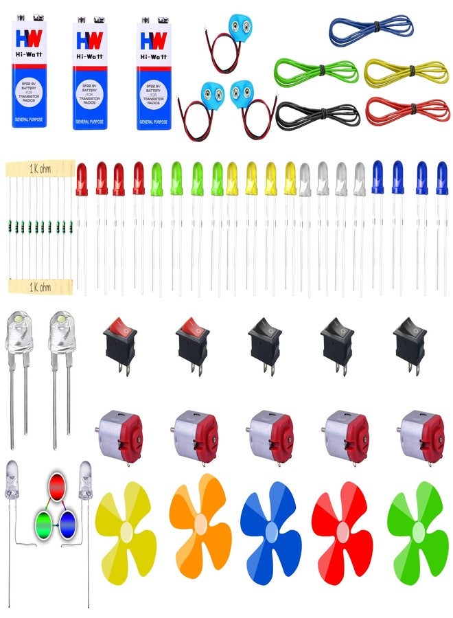 CodifyMonk School Science Project DC Motor Kit for Kids | Educational DIY Electronics Learning Kit | 60 Loose Components (Multicolour) - Image 3